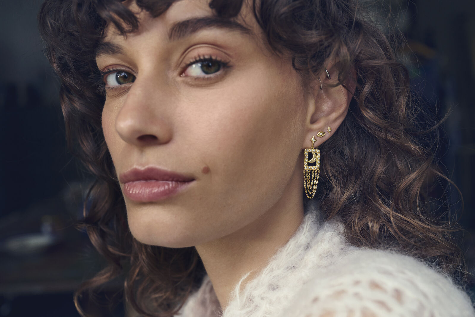 Barbra hængeøreringe - forgyldt